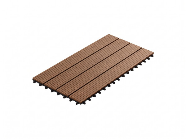 WPC-Terrassenfliese Braun geriffelt, 11er-Set