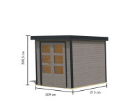 Vorschau: Hybrid-Gartenhaus Jupiter D wassergrau-anthrazit Vorschau: Hybrid-Gartenhaus Jupiter D wassergrau-anthrazit
