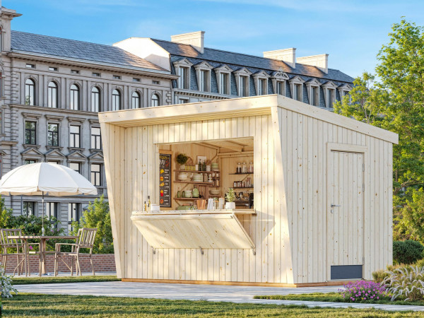 Marktstand Kira 7,7 m² naturbelassen