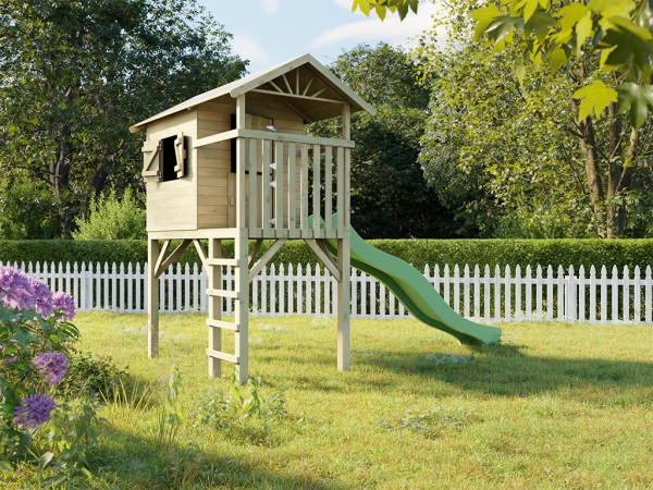 Stelzenhaus Tree Hut KDI inkl. Rutsche grün