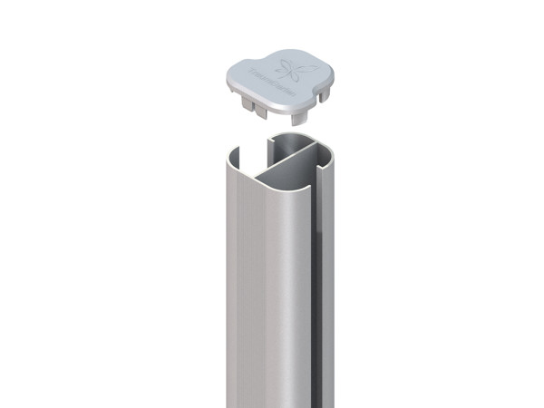 Eckpfosten SYSTEM STANDARD Basic zum Aufschrauben silber
