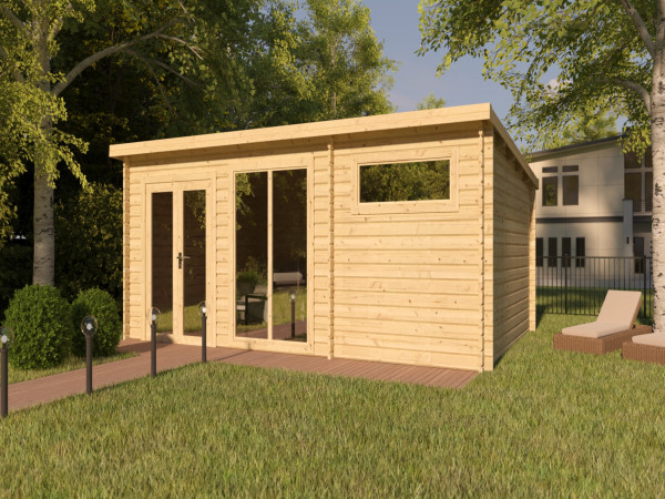 Gartenhaus Blockbohlenhaus Callie 2 44 mm naturbelassen