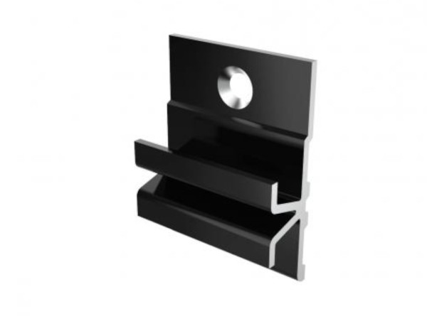 Clips schwarz für Rhombusleiste Fassade, Aluminium eloxiert