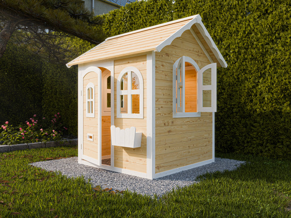 Spielhaus Melina natur-weiß