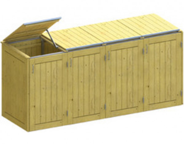 Mülltonnenbox für 4 Behäter, Nadelholz