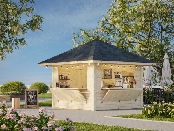 Marktstand Bianca 8,3 m² Set 105 naturbelassen