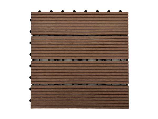 WPC-Terrassenfliese Basic braun – 1 Stück