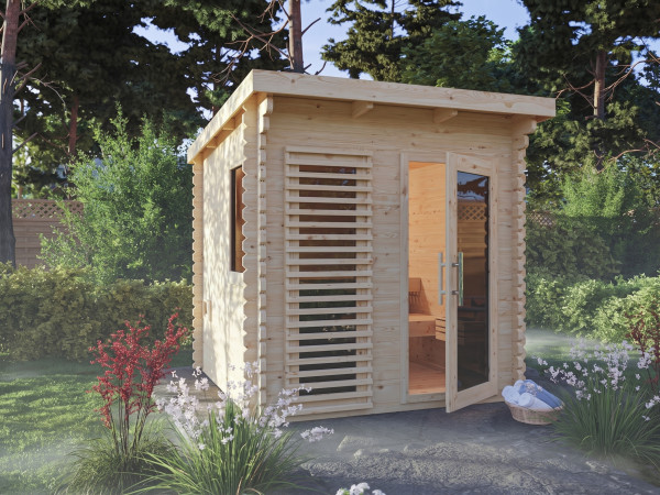 Saunahaus Layla SPARSET inkl. 9kW Bio-Ofen mit ext. Steuerung