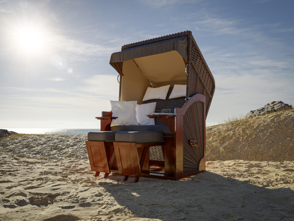 Strandkorb Lökken, Design Grau, inkl. Schutzhülle