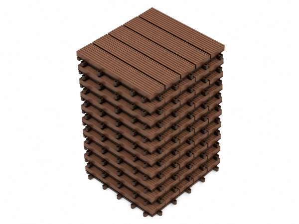 Terrassenfliese 30 x 30 cm aus Kunststoff Braun