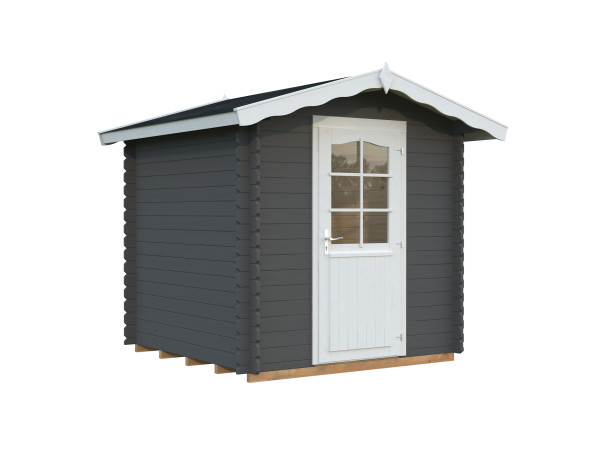 Gartenhaus Vivian 3,8 m² 28 mm dunkelgrau/weiß