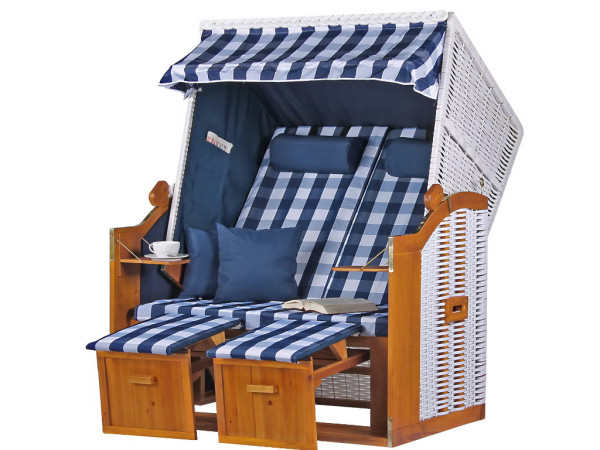 Strandkorb Trend, Design Karo/Blau