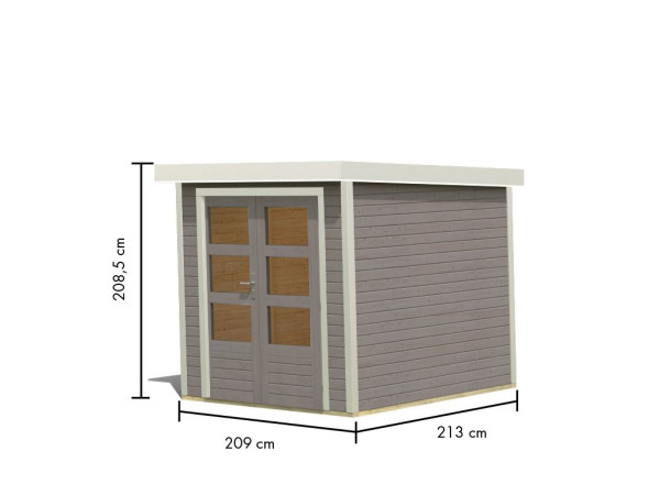 Hybrid-Gartenhaus Jupiter D wassergrau-weiß