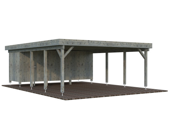 Carport Karl 40,6 m² mit Geräteraum grau