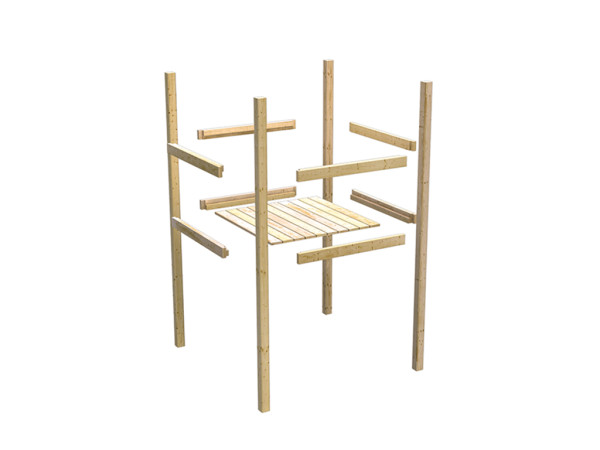 Stelzenhaus SET Fidel naturbelassen inkl. Rutsche rot