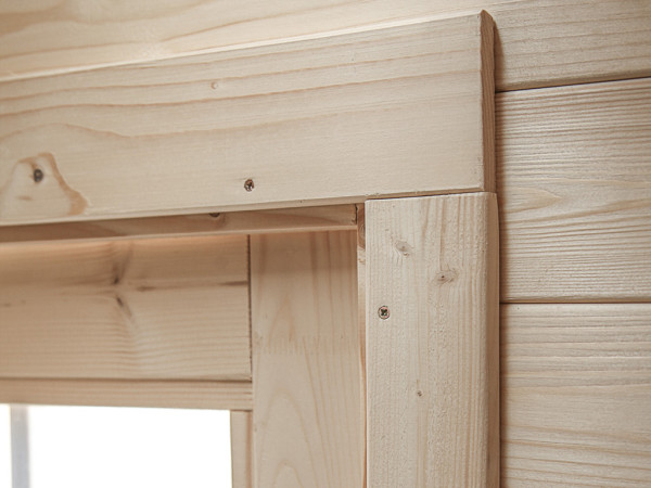 Gartenhaus Blockbohlenhaus CA2976 28 mm naturbelassen mit 2 m Anbau