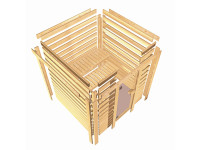 Vorschau: Massivholzsauna 38 mm Stefanie inkl. 6,8 kW Saunaofen Glow und ext. Steuerung Vorschau: Massivholzsauna 38 mm Stefanie inkl. 6,8 kW Saunaofen Glow und ext. Steuerung