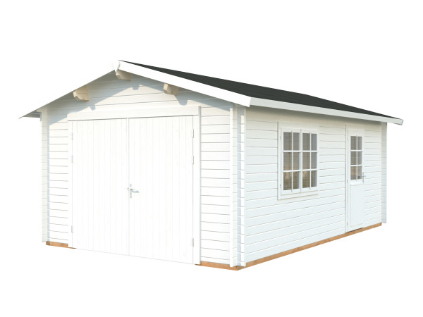 Garage Roger 19,0 m² mit Holztor 44 mm weiß