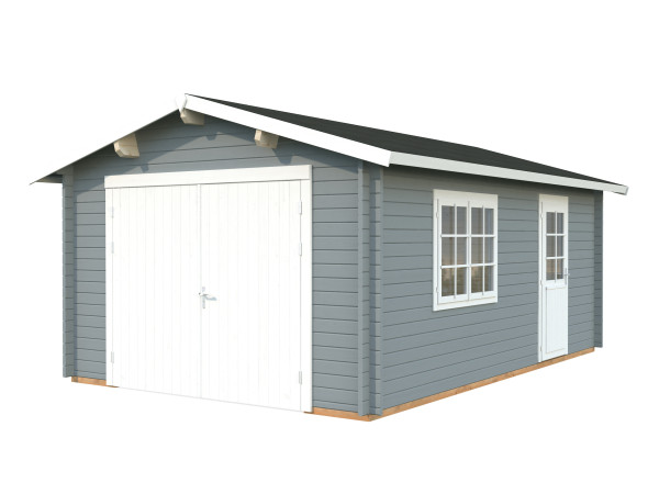 Garage Roger 19,0 m² mit Holztor 44 mm hellgrau