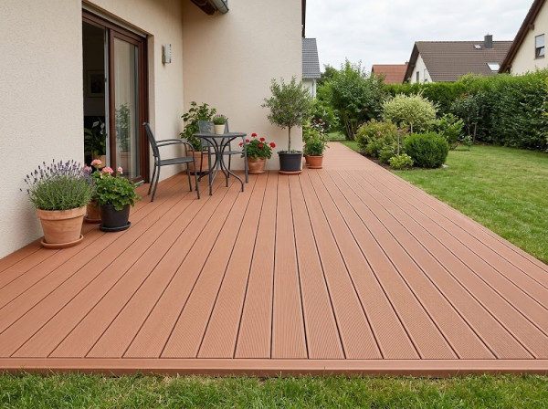 Terrassendiele WPC Classic Barfußdiele Jumbo naturbraun Massivprofil