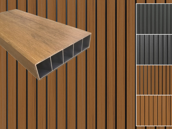 Sonnenbrecher - Fassadenprofil WPC Sonnenschutz Co extrudiert Teak