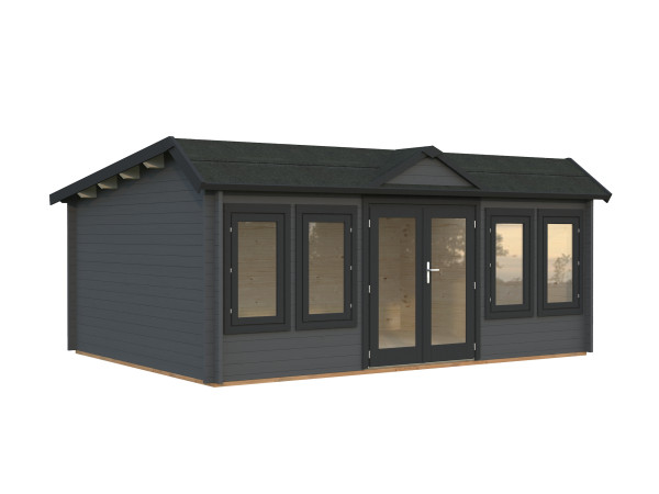 Gartenhaus Claudia Pent 19,4 m² 44 mm dunkelgrau/anthrazit