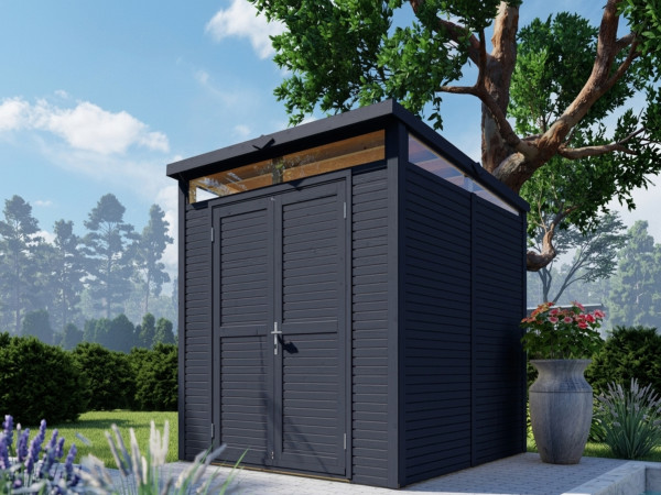 Gartenhaus Pentos Rhombusprofil 18 mm anthrazit