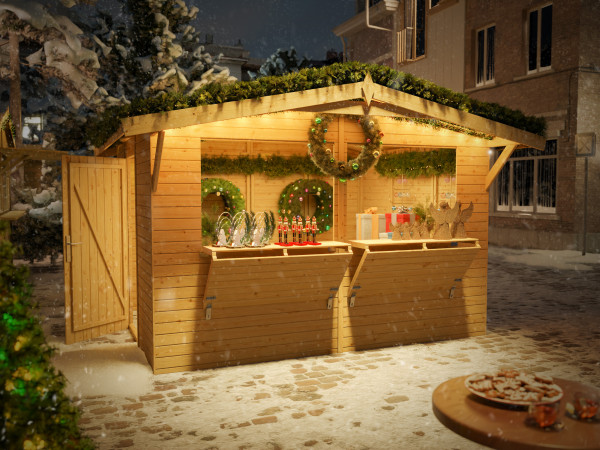 Marktstand - Verkaufsstand Stella 8,2 m² 16 mm naturbelassen