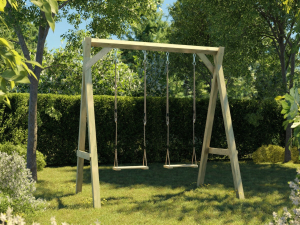 Doppelschaukel KDI inkl. 2 Schaukelsitze Holz