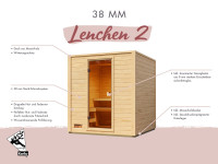 Vorschau: Gartensauna Lenchen 2 natur SPARSET mit 9 kW Ofen und ext. Steuerung Vorschau: Gartensauna Lenchen 2 natur SPARSET mit 9 kW Ofen und ext. Steuerung