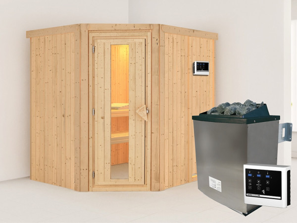 Sauna Systemsauna Siirin, inkl. 9 kW Ofen mit externer Steuerung