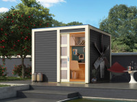 Gartenhaus Qubic-Cubino 19 mm terragrau Gartenhaus Qubic-Cubino 19 mm terragrau