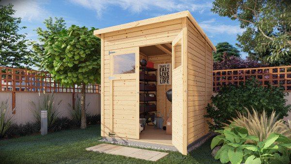 Gartenhaus Marksburg 2 14 mm natur