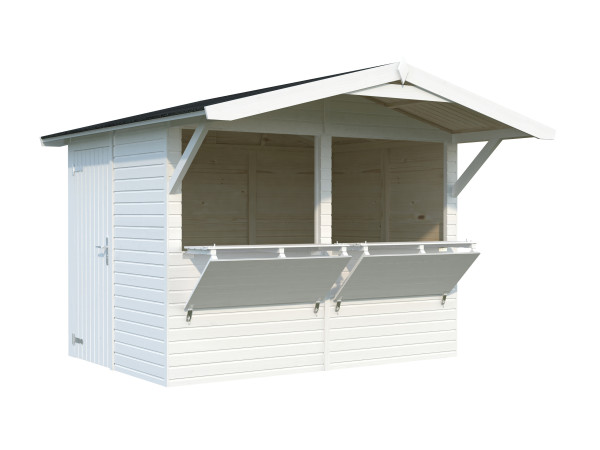 Marktstand Stella 5,0 m² 16 mm weiß lackiert