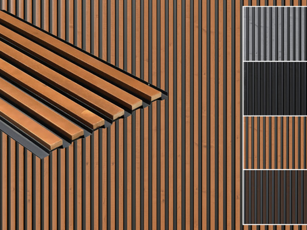 AluHolz Hybrid Außenpaneele Thermokiefer natur geölt