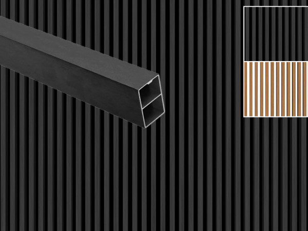 Sonnenbrecher - Fassadenprofil WPC Sonnenschutz Co extrudiert Charcoal