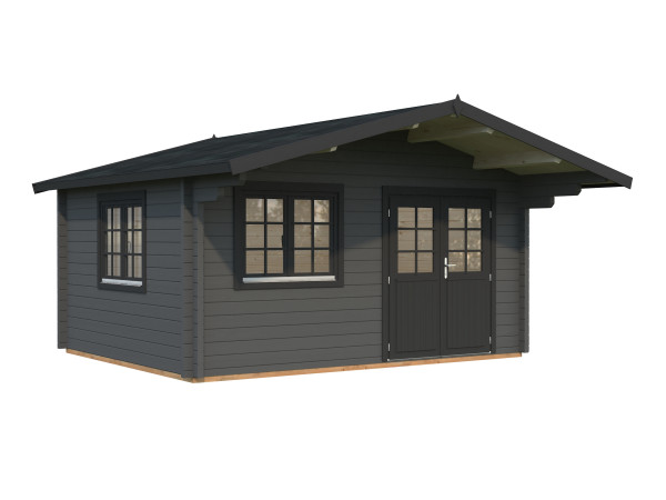 Gartenhaus Helena 15,1 m² 70 mm dunkelgrau/anthrazit