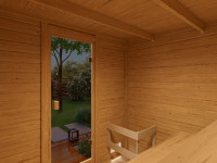 Vorschau: Gartensauna Lenchen 3 terragrau SPARSET mit 9 kW Ofen und ext. Steuerung Vorschau: Gartensauna Lenchen 3 terragrau SPARSET mit 9 kW Ofen und ext. Steuerung