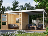 Hybrid-Gartenhaus Jupiter A Set naturbelassen-weiß Hybrid-Gartenhaus Jupiter A Set naturbelassen-weiß