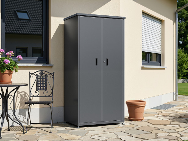 Terrassenschrank Groß Gary Metall anthrazit