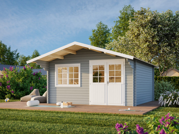 Gartenhaus Britta 17,5 m² 40 mm dunkelgrau/anthrazit