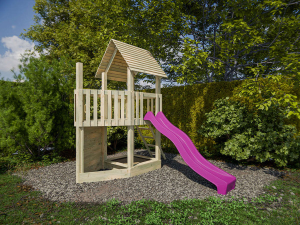 Spielturm Ship Tower KDI inkl. Rutsche pink