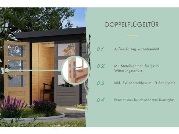 Hybrid-Gartenhaus Jupiter D wassergrau-anthrazit