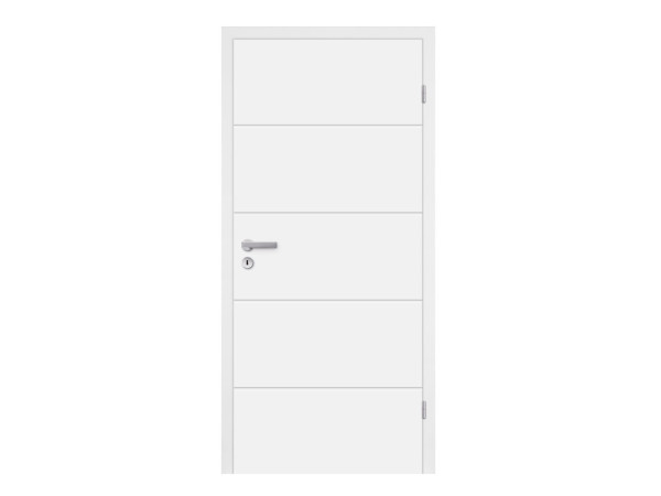 Türenset Mala 05 Weißlack RAL 9010 mit Röhrenspankern - Türblatt, Zarge, Drückergarnitur