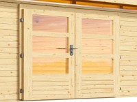 Vorschau: Gartenhaus SET Kandern 3 28 mm naturbelassen, inkl. 2,6 m Anbaudach + Rückwand Vorschau: Gartenhaus SET Kandern 3 28 mm naturbelassen, inkl. 2,6 m Anbaudach + Rückwand