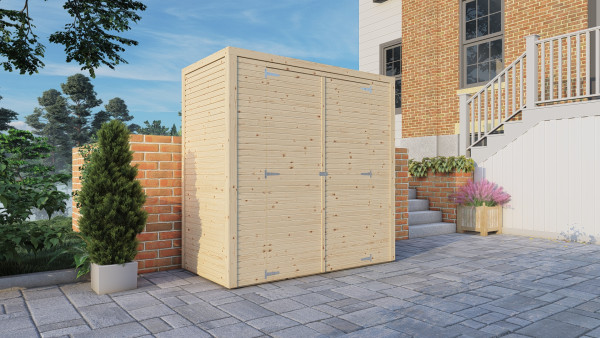 Bikebox Gerätehaus Fiete 1 Rhombusprofil 18 mm natur